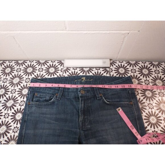 7 for all Mankind A Pocket low rise bootcut medium dark wash jeans, wome… - Picture 10 of 13